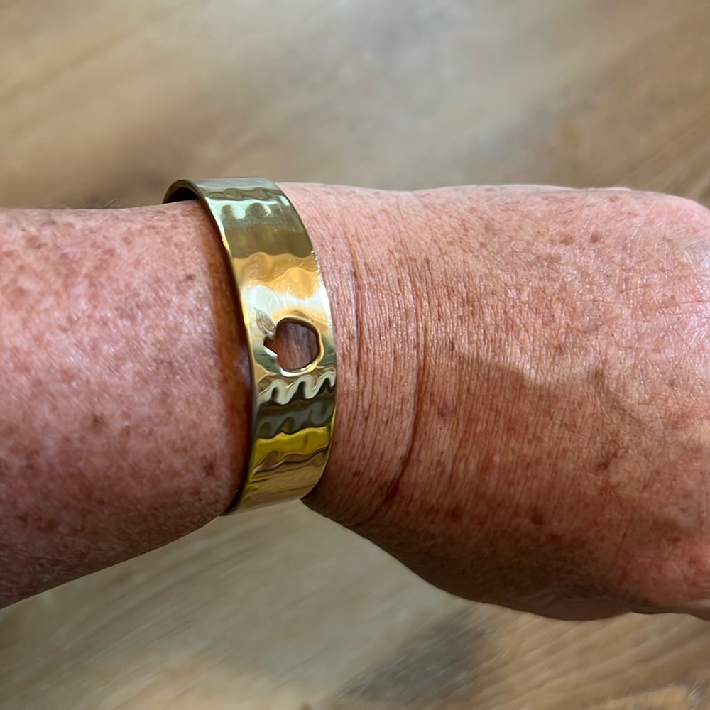 Rustic Cuff Apple cut out bracelet